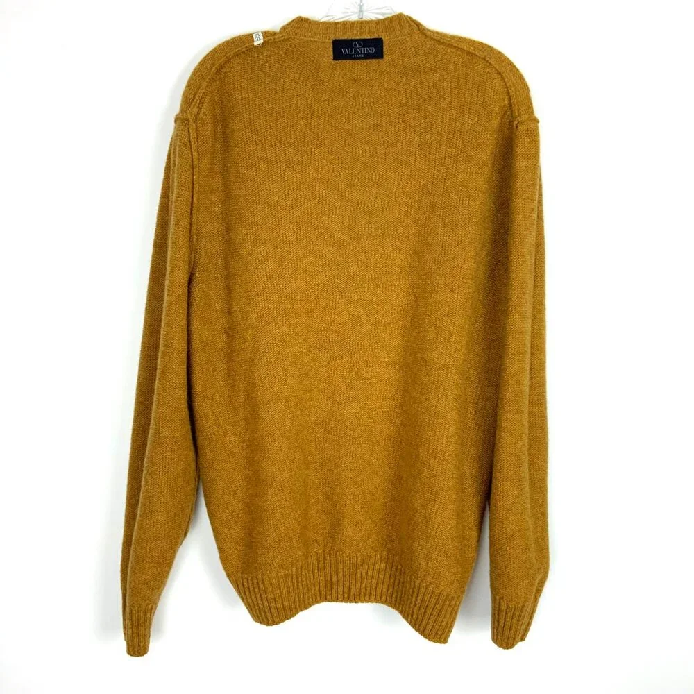Valentino Jeans Vintage Virgin Wool Men's Knit Melange Crew Sweater Sz 52 (L-XL) - Picture 14 of 16